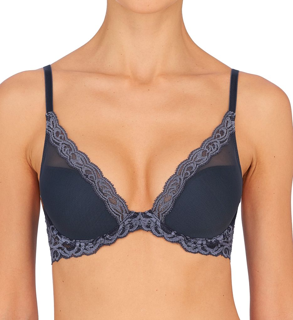 Natori (2536648) -- Natori 730023 Feathers Contour Plunge Bra (Ash Navy 38DD)