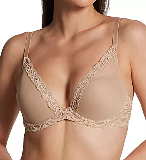 Feathers Contour Plunge Bra Cafe 32D
