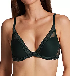 Feathers Contour Plunge Bra Dark Forest 38D