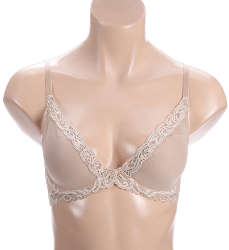 Natori Women's Feathers Plunge Unlined Underwire Bra, Cafe, 30A at