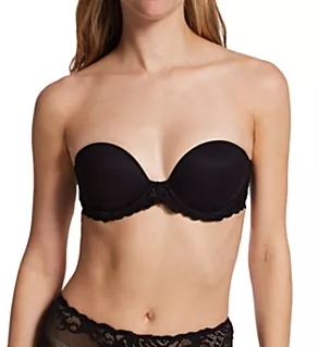 Feathers Strapless Plunge Multiway Bra Black 32DD