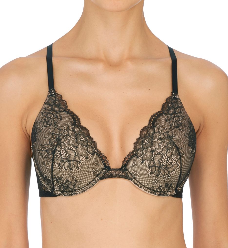 Natori : Natori 731209 Vivid Full Fit Contour Underwire Bra (Black/Cafe 34DDD)