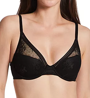 Love Lace Full Coverage Plunge T-Shirt Bra Black 30DDD