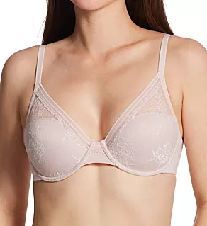 Love Lace Full Coverage Plunge T-Shirt Bra Pink Pearl/Warm White 32B