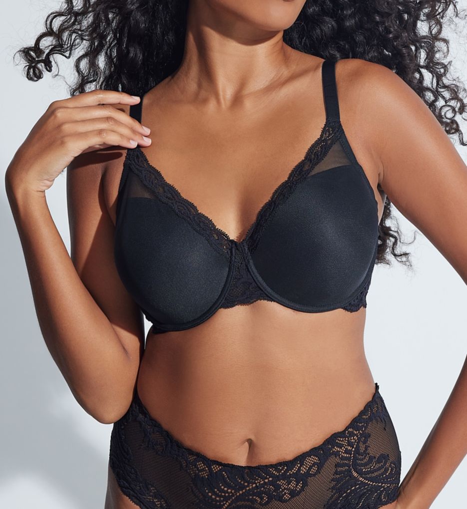 Feathers Full Figure Contour Underwire Bra Black 30DDD by Natori