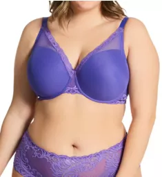 Feathers Full Figure Contour Underwire Bra Blue Lavender 30G