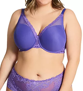 Feathers Full Figure Contour Underwire Bra Blue Lavender 30G
