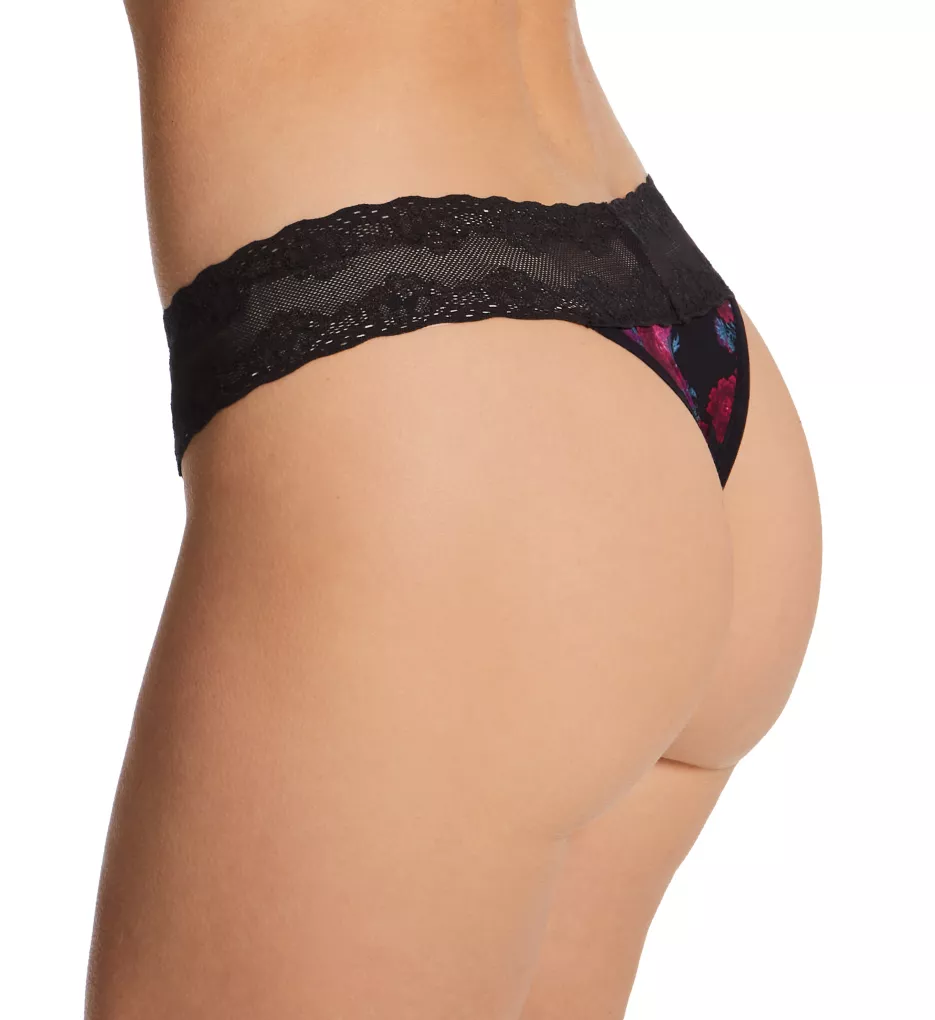 Bliss Perfection One Size Fits All Thong Black Charm Print O/S