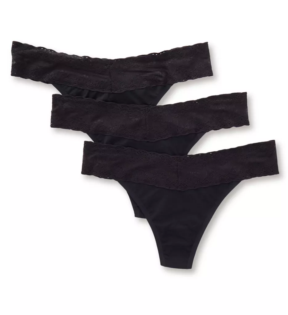 Bliss Perfection One Size Thong - 3 Pack Black O/S