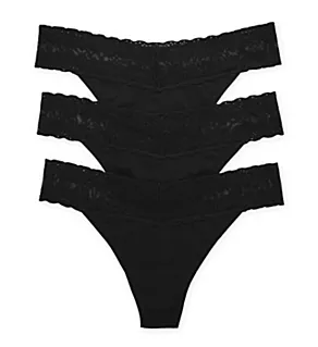 Bliss Perfection One Size Thong - 3 Pack Black O/S