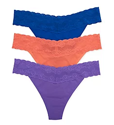 Bliss Perfection One Size Thong - 3 Pack Julep/Coral/Freesia O/S
