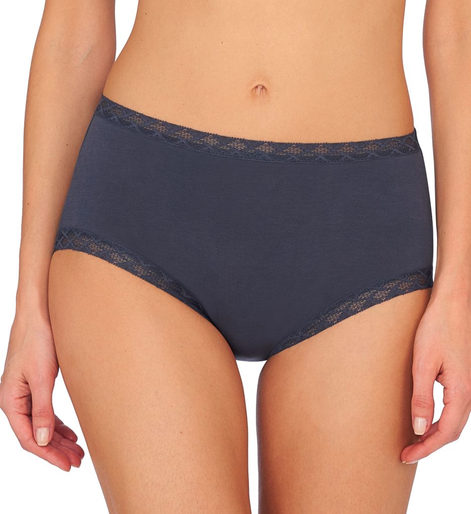 Natori Women's Bliss Cotton Full Brief Panty in Blue | Plus Size 2XL | HerRoom.com