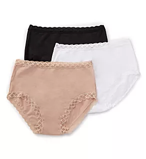 Bliss Full Brief Panty - 3 Pack Black/Cafe/White S