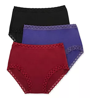 Bliss Full Brief Panty - 3 Pack Cherry/Nightfall/Black S