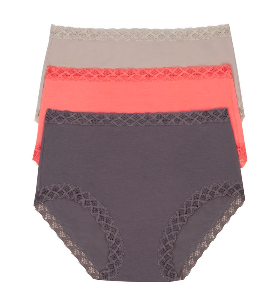 Natori : Natori 755058P Bliss Full Brief Panty - 3 Pack (Marble/Sunrise/Anchor XL)