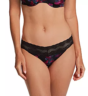 Bliss Perfection One Size Fits All V-Kini Panty Black Charm Print O/S