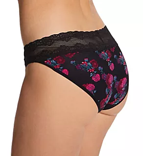 Bliss Perfection One Size Fits All V-Kini Panty Black Charm Print O/S