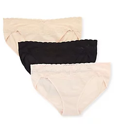 Bliss One Size V-Kini Panty - 3 Pack Cameo Rose/Black/Cafe O/S