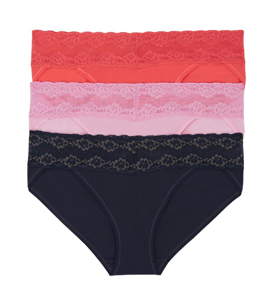 Natori (2536850): Natori 756092P Bliss One Size V-Kini Panty - 3 Pack (Sunrise/Ballerina/Navy O/S)