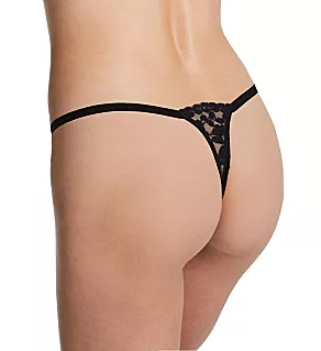 Plush Romance String Thong Panty Black XL