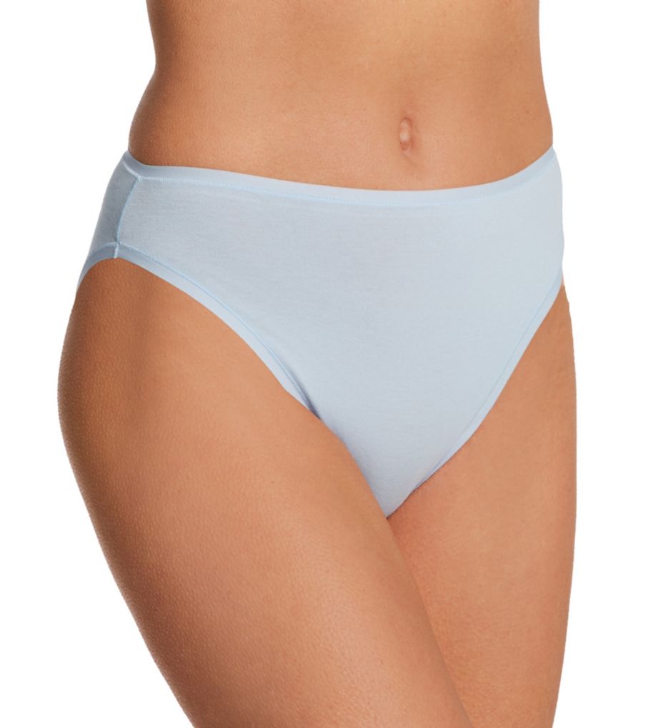 Natori Women's Bliss Bare Cotton High Cut Brief Panty in Glacier Blue | Size Medium | HerRoom.com