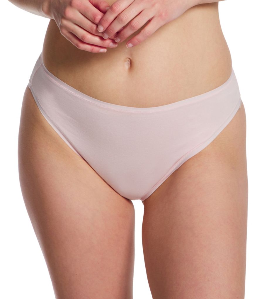 Natori Women's Bliss Bare Cotton High Cut Brief Panty in Pink | Size Large | HerRoom.com