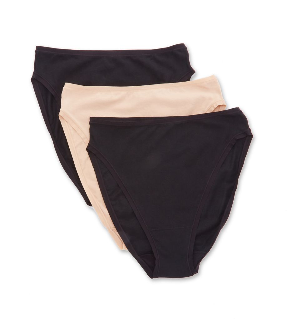 Natori Women's Bliss Bare Cotton Hi Cut Brief Panty - 3 Pack in Assorted | Size 2XL | HerRoom.com