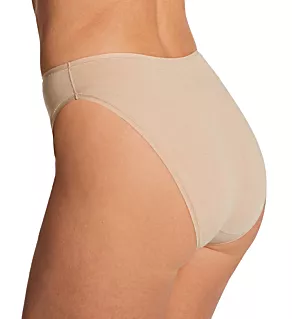 Bliss Bare Cotton Hi Cut Brief Panty - 3 Pack Black/Black/Cafe S