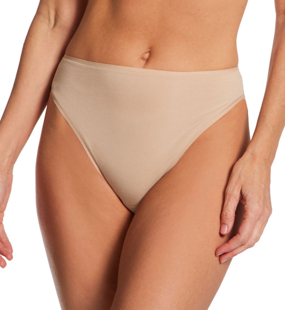 Natori Bliss Bare Cotton Hi Cut Brief Panty - 3 Pack 772346P - Image 1