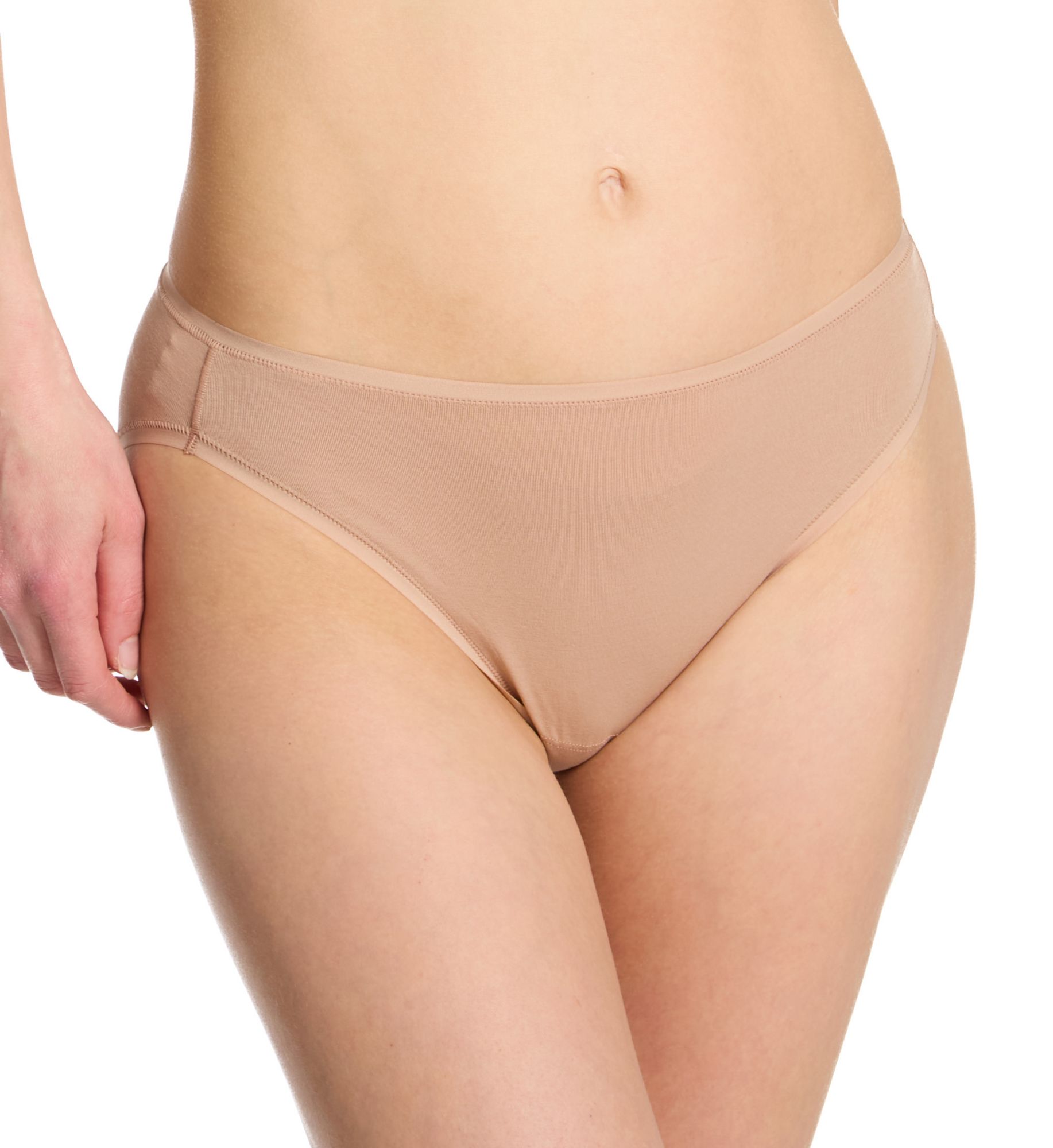 Natori Women's Bliss Bare Cotton Bikini Panty in Buff | Size: Small | HerRoom.com