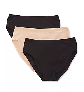 Bliss Bare Cotton Hipster Panty - 3 Pack Black/Black/Cafe S