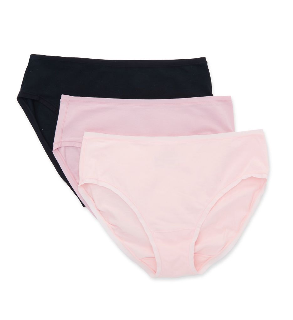 Natori Women's Bliss Bare Cotton Hipster Panty - 3 Pack in Potpourri/Rose/Black | Size Medium | HerRoom.com