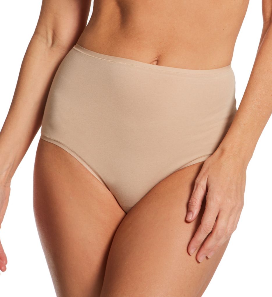 Natori Women's Bliss Bare Cotton High Waist Brief Panty in Beige | Size Small | HerRoom.com