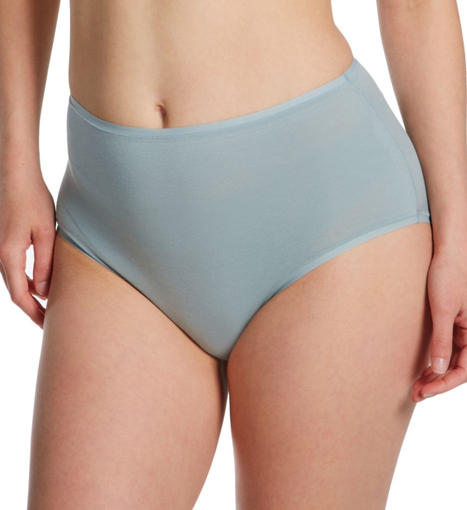 Natori Women's Bliss Bare Cotton High Waist Brief Panty in Green | Size Large | HerRoom.com