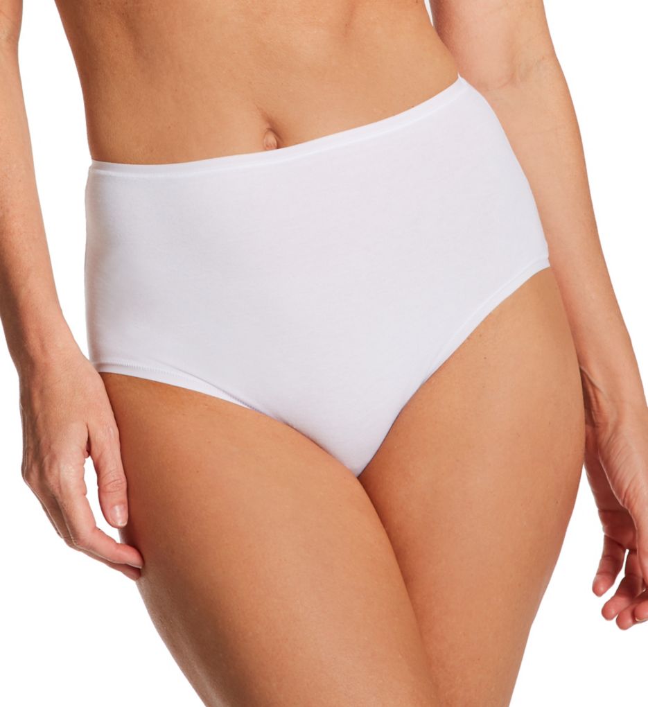 Natori Women's Bliss Bare Cotton High Waist Brief Panty in White | Size Large | HerRoom.com
