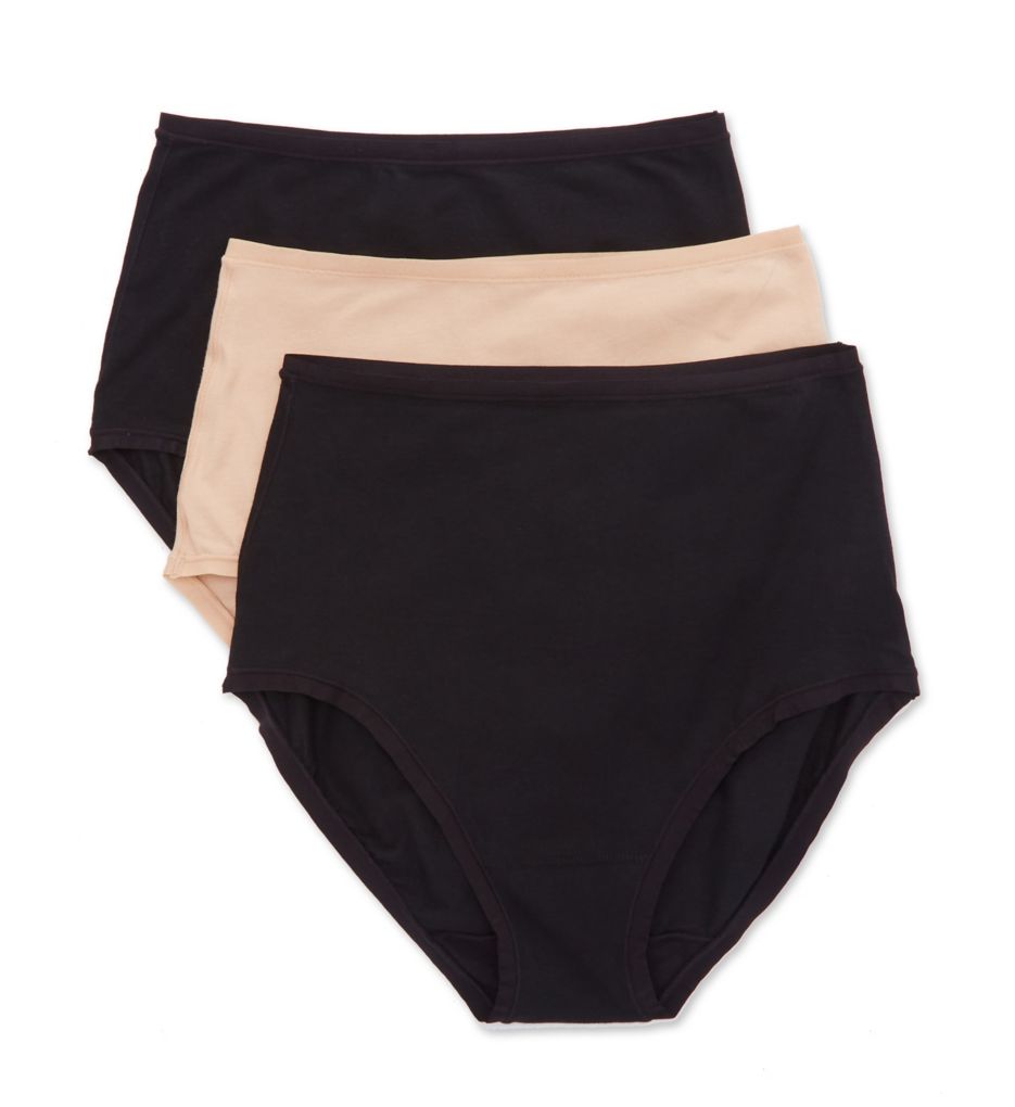 Natori Women's Bliss Bare Cotton High Waist Brief Panty - 3 Pack in Assorted | Size 2XL | HerRoom.com
