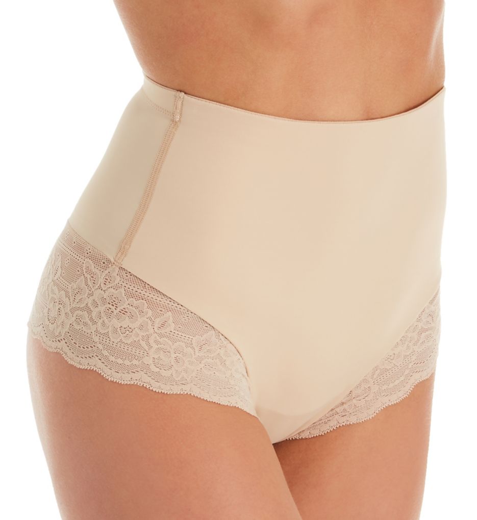 Natori : Natori 781222 Plush Hi Rise Thong Panty (Cafe XL)