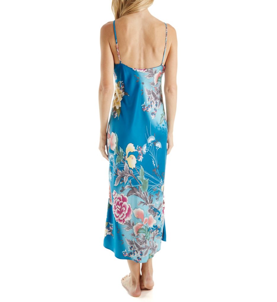Serene Long Printed Charmeuse Gown