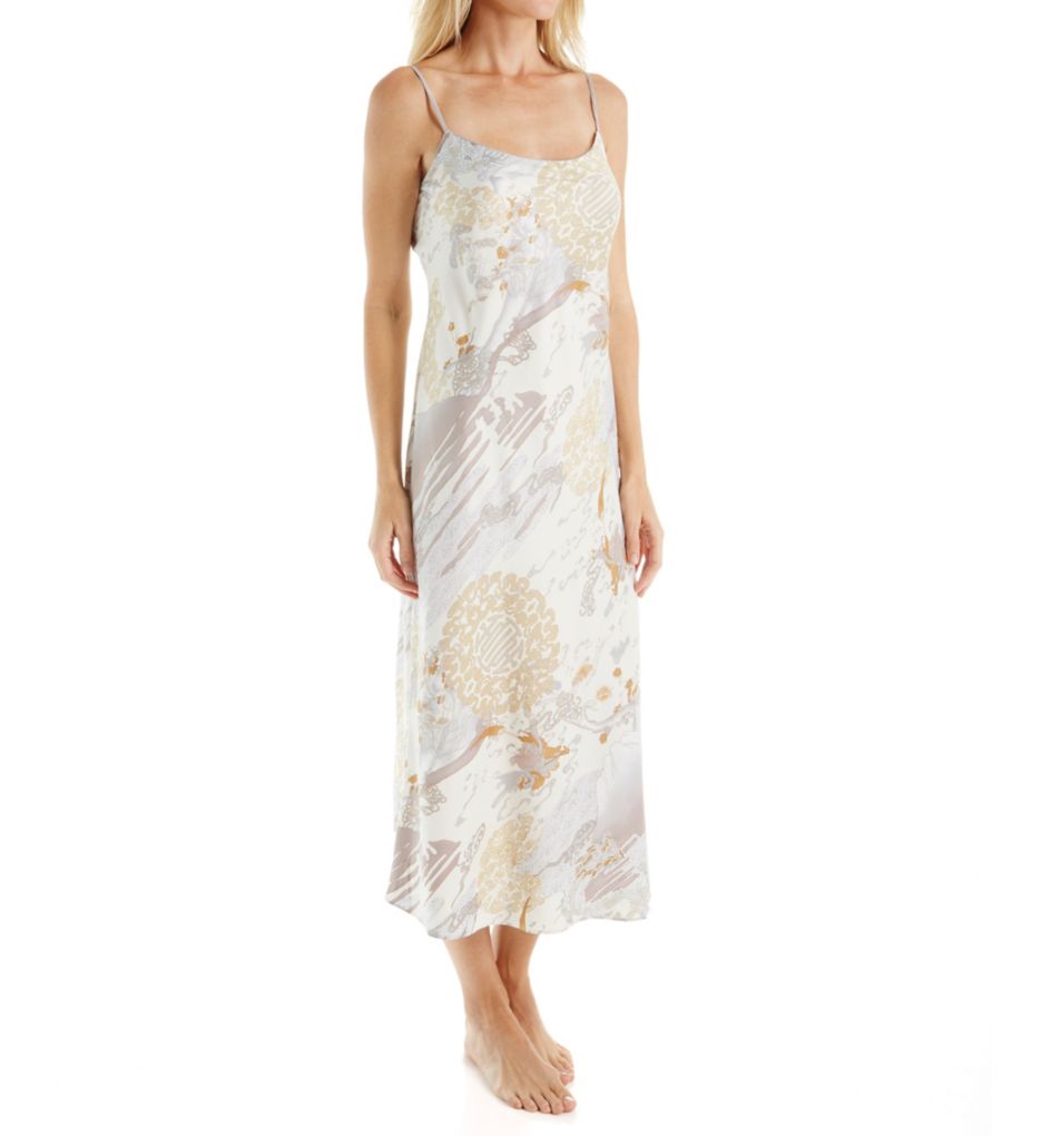 Forbidden City Printed Silky Charmeuse Long Gown