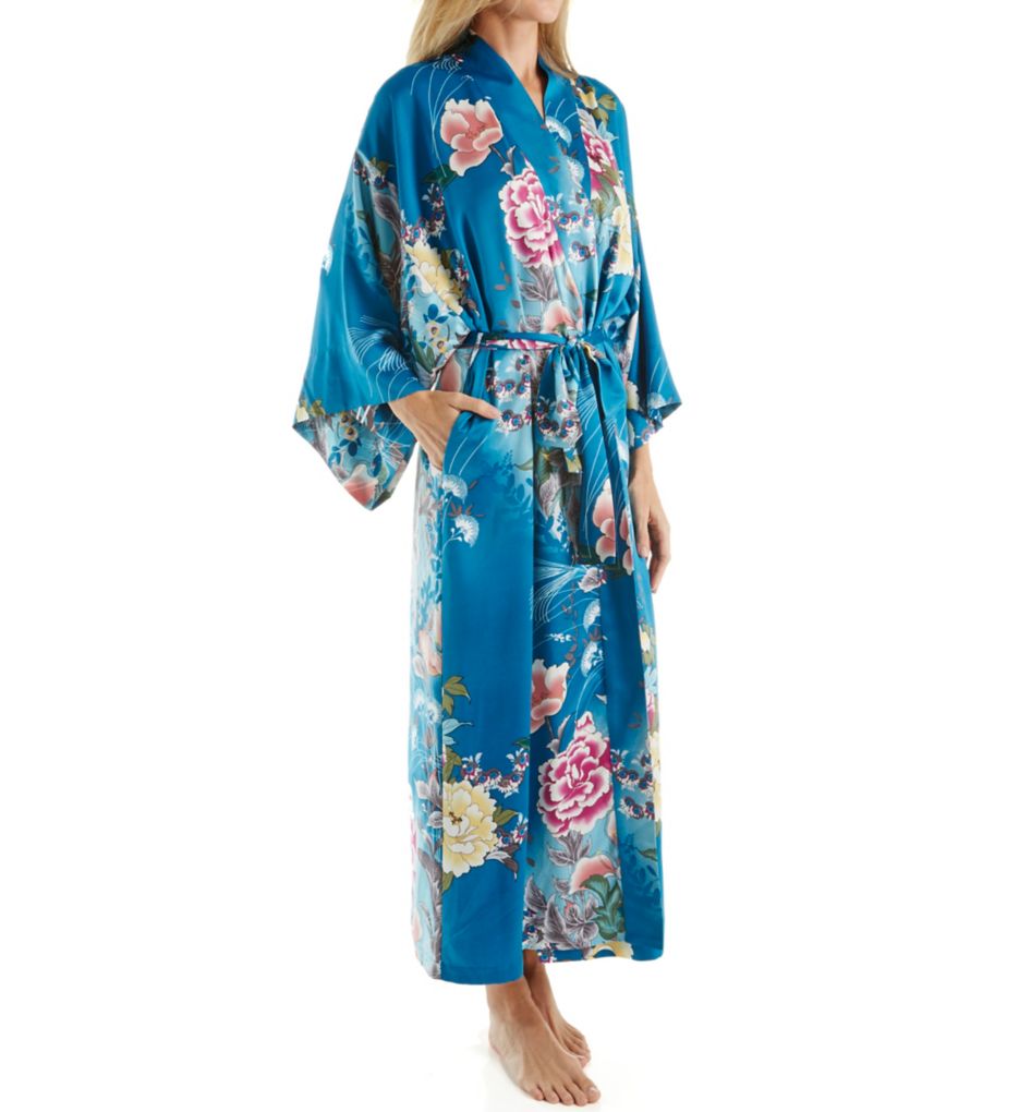 Serene Long Printed Charmeuse Robe