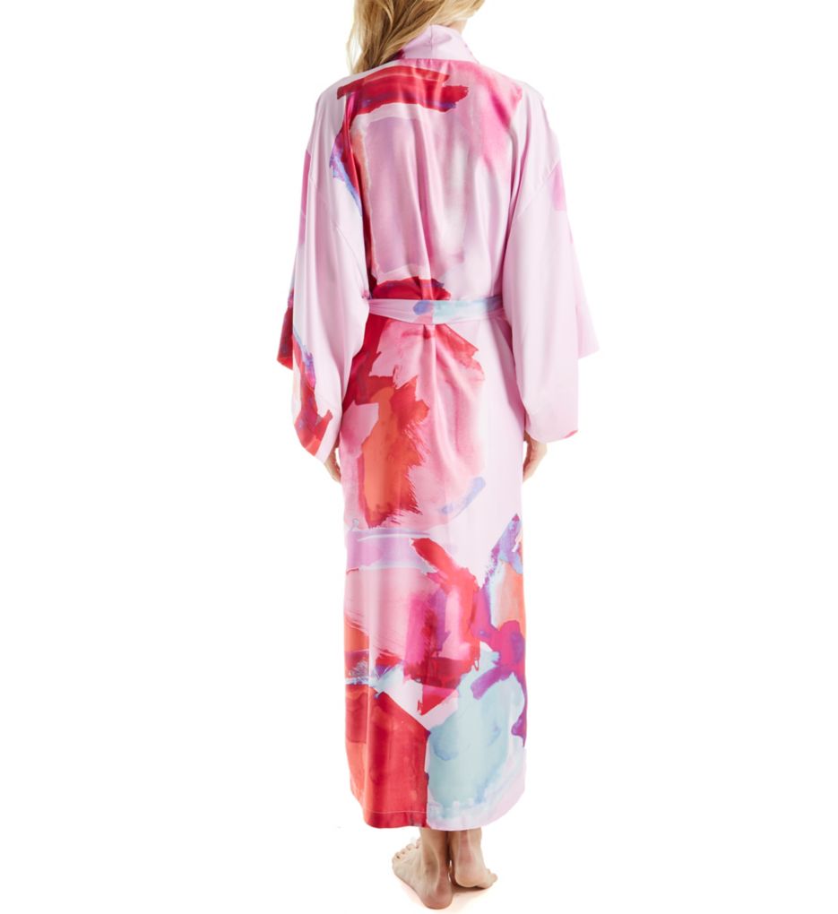 Abstract Printed Silky Charmeuse Long Robe