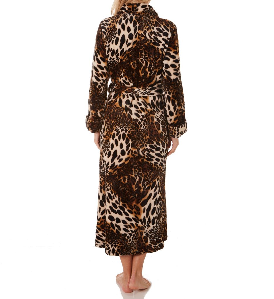 Plush Leopard Long Robe