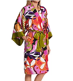 Ikebana Wrap Robe Purple Multi S