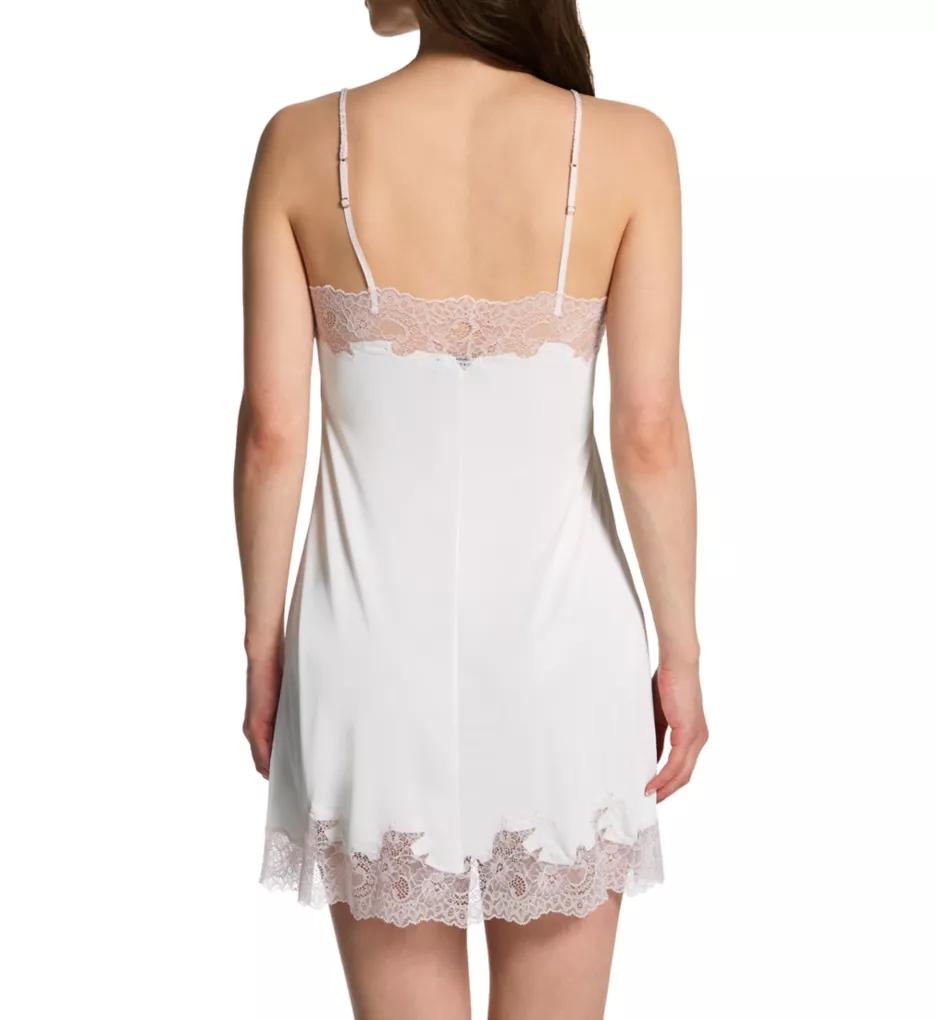 Aphrodite Enchant Silky Lace Trim Chemise Ivory/Shell Pink Lace L