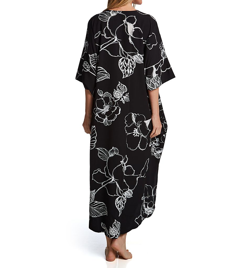 Juliette Satin Zip Caftan Black Combo L