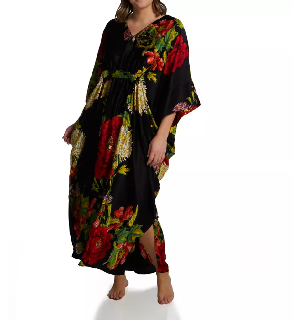 Plus Size Caterina Satin Windowpane Caftan