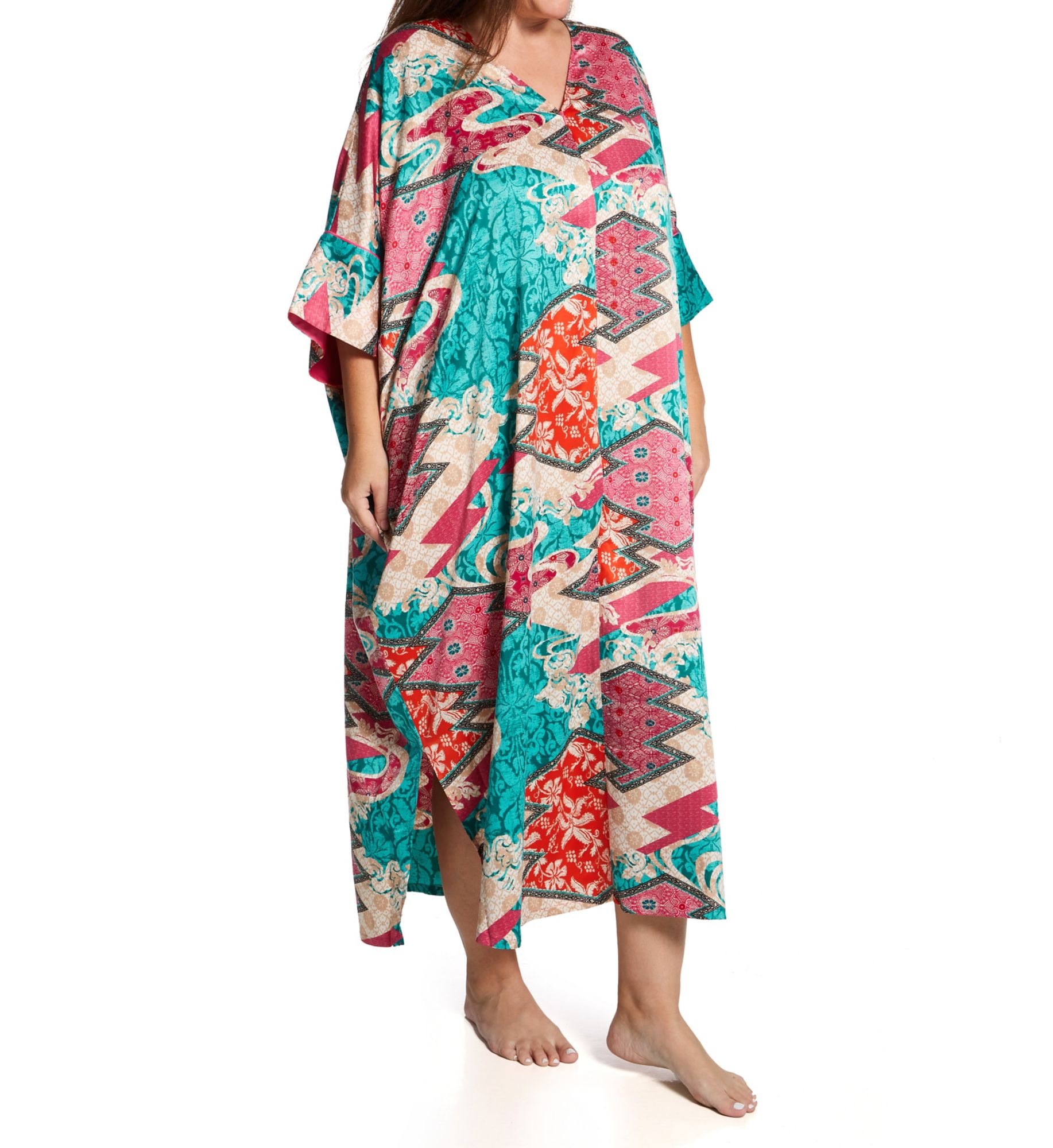 Natori Plus Size Orient Express Satin Caftan S70089X - Image 1