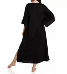 Shangri-La Solid Poly Modal Caftan Black S