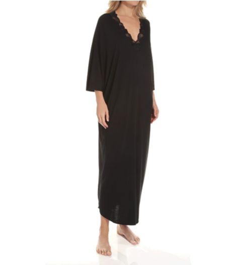 Natori Women s Zen Floral Caftan Black Size Small