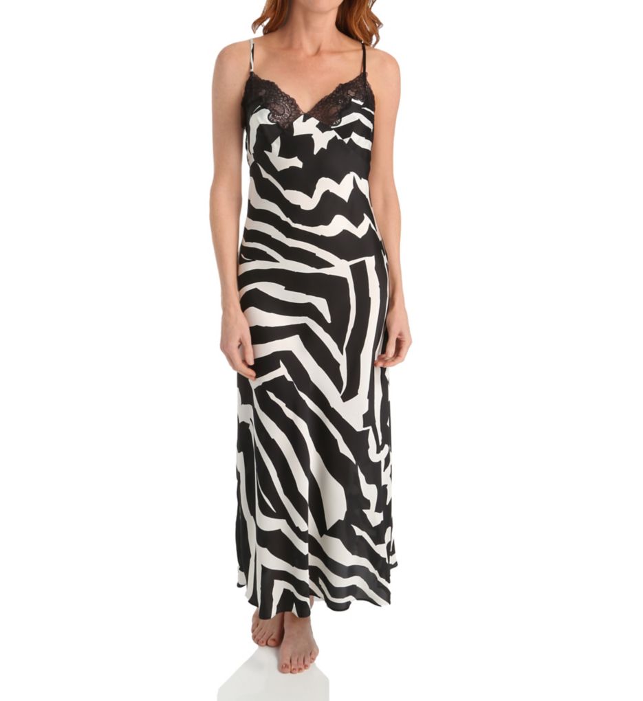 Zebra Printed Gown with Lace-fs